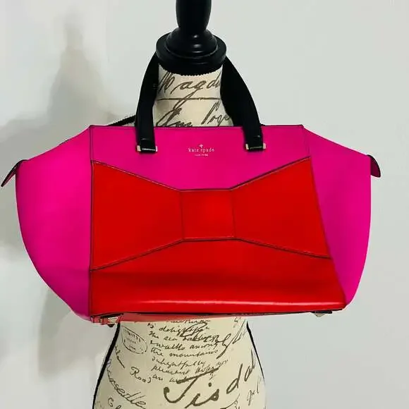 Kate Spade New York 2 Park Avenue Beau Bag in Pink and Red - Picture 5 of 16